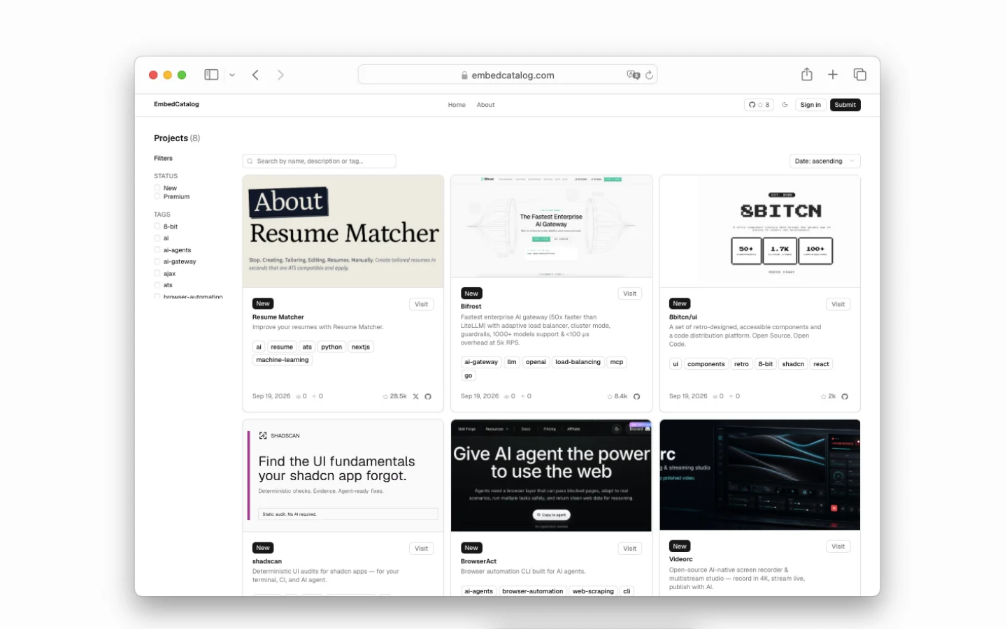 EmbedCatalog interface